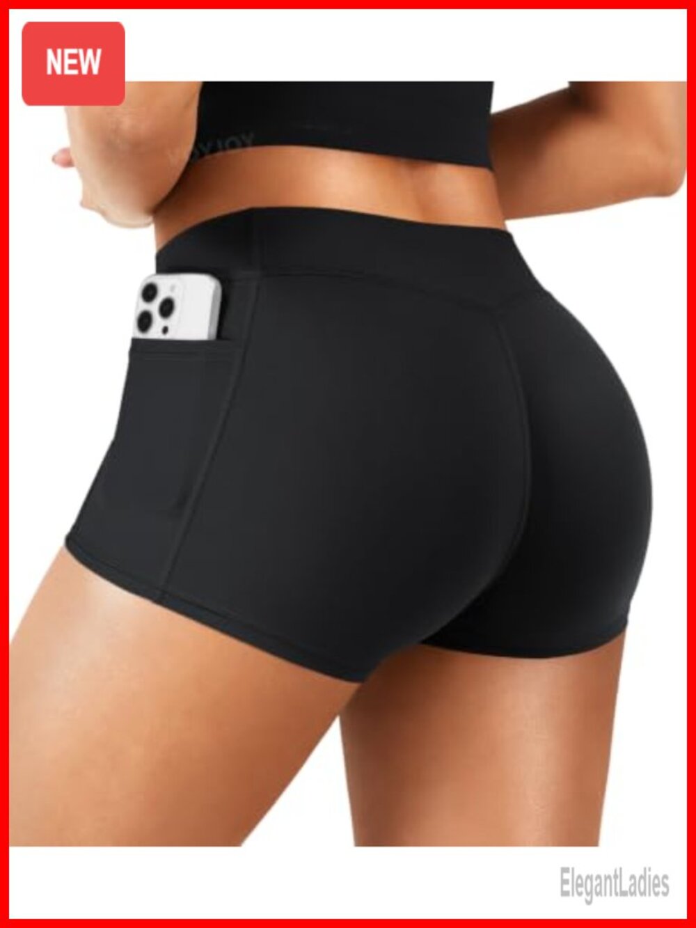 Biker Shorts with Pockets Low Rise 2.5" Yoga Booty Shorts Nylon Lycra
